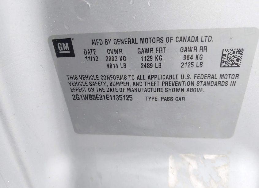 Photo 9 of 2014 Chevrolet Impala LIMITED LT (VIN 2G1WB5E31E1135125)