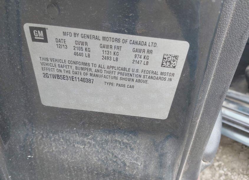 Photo 9 of 2014 Chevrolet Impala LIMITED LT (VIN 2G1WB5E31E1140387)