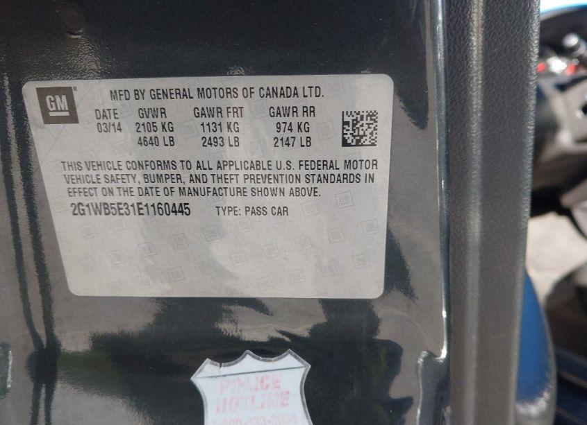 Photo 9 of 2014 Chevrolet Impala LIMITED LT (VIN 2G1WB5E31E1160445)