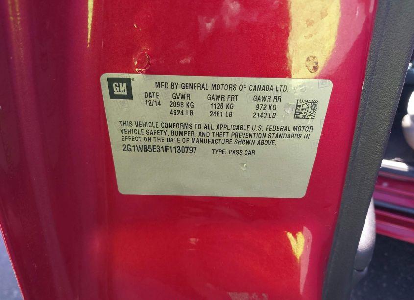 Photo 9 of 2015 Chevrolet Impala LIMITED LT (VIN 2G1WB5E31F1130797)