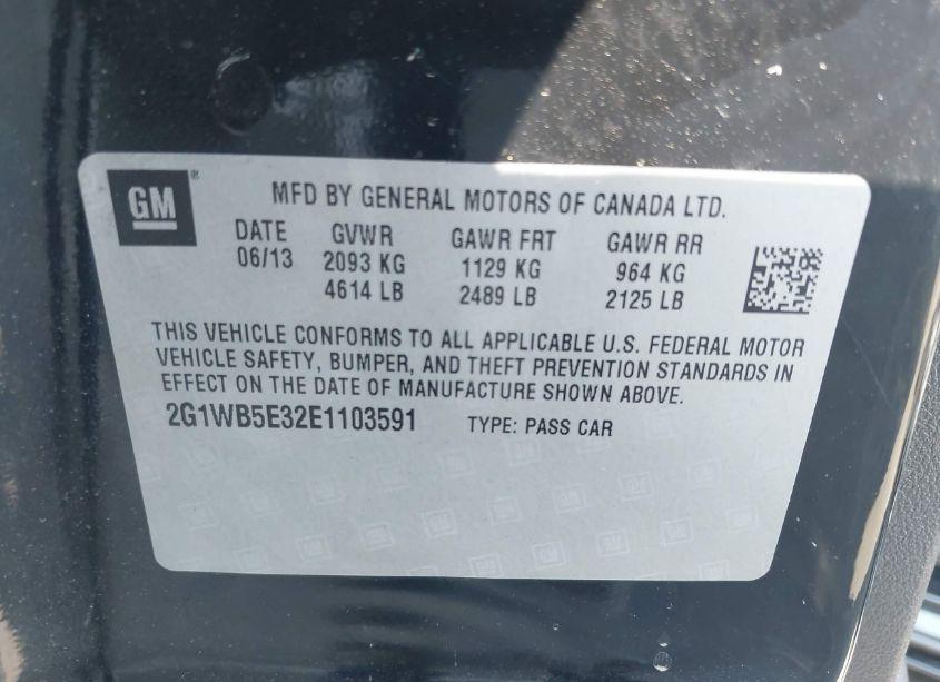 Photo 9 of 2014 Chevrolet Impala LIMITED LT (VIN 2G1WB5E32E1103591)