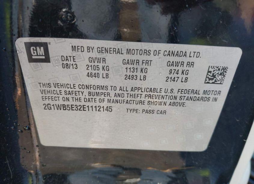 Photo 9 of 2014 Chevrolet Impala LIMITED LT (VIN 2G1WB5E32E1112145)