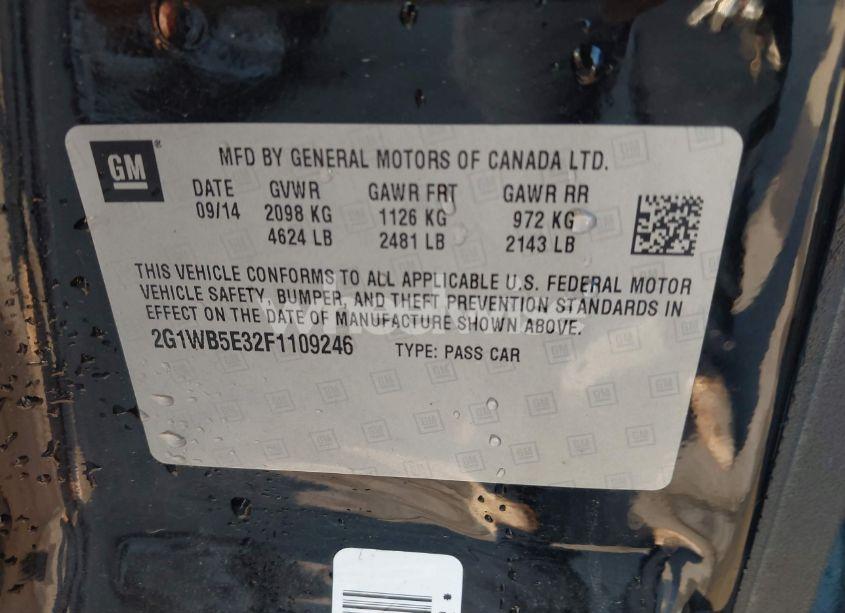 Photo 9 of 2015 Chevrolet Impala LIMITED LT (VIN 2G1WB5E32F1109246)