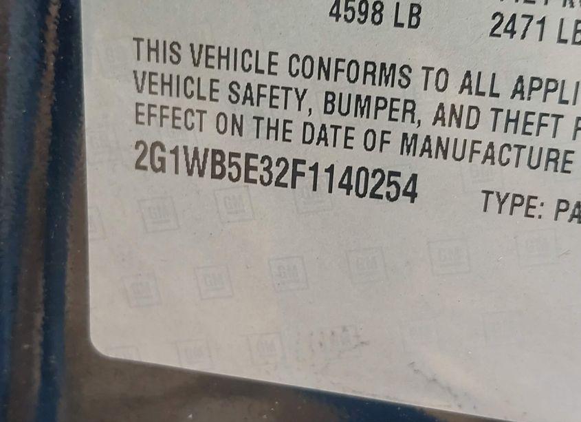 Photo 9 of 2015 Chevrolet Impala LIMITED LT (VIN 2G1WB5E32F1140254)