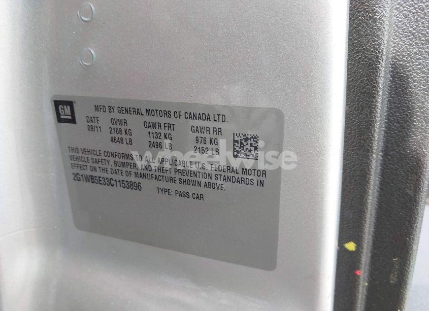 Photo 9 of 2012 Chevrolet Impala LT (VIN 2G1WB5E33C1153896)