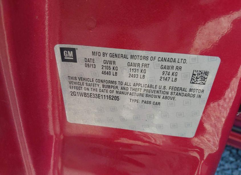 Photo 9 of 2014 Chevrolet Impala LIMITED LT (VIN 2G1WB5E33E1116205)