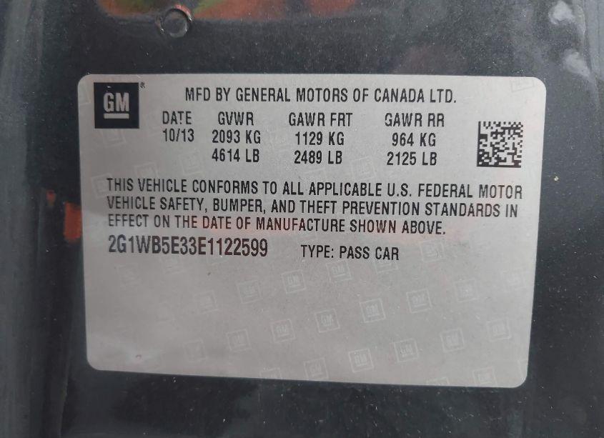 Photo 9 of 2014 Chevrolet Impala LIMITED LT (VIN 2G1WB5E33E1122599)