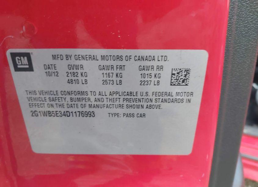 Photo 9 of 2013 Chevrolet Impala LT (VIN 2G1WB5E34D1176993)