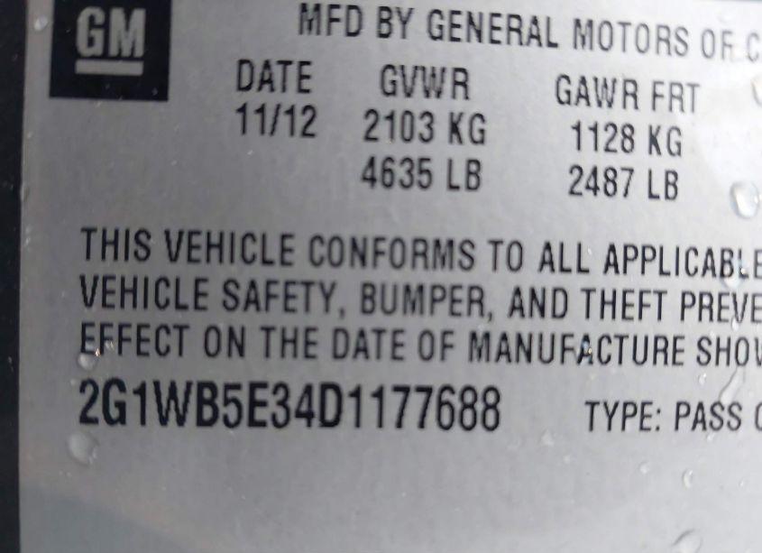 Photo 9 of 2013 Chevrolet Impala LT (VIN 2G1WB5E34D1177688)