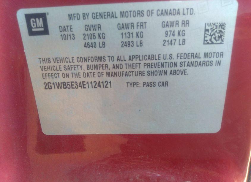 Photo 9 of 2014 Chevrolet Impala LIMITED LT (VIN 2G1WB5E34E1124121)