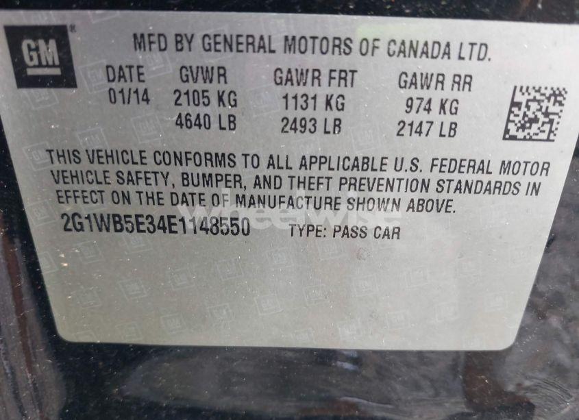 Photo 9 of 2014 Chevrolet Impala LIMITED LT (VIN 2G1WB5E34E1148550)