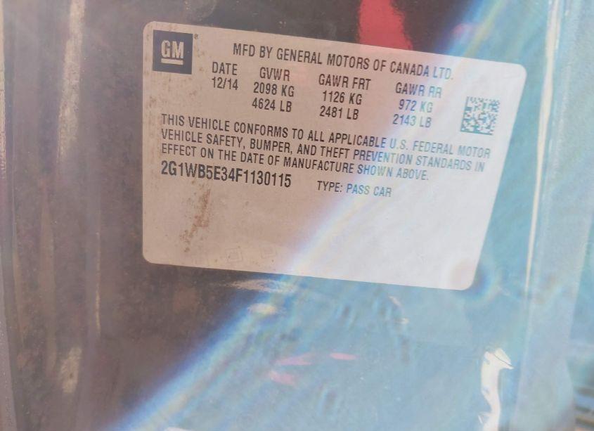 Photo 9 of 2015 Chevrolet Impala LIMITED LT (VIN 2G1WB5E34F1130115)