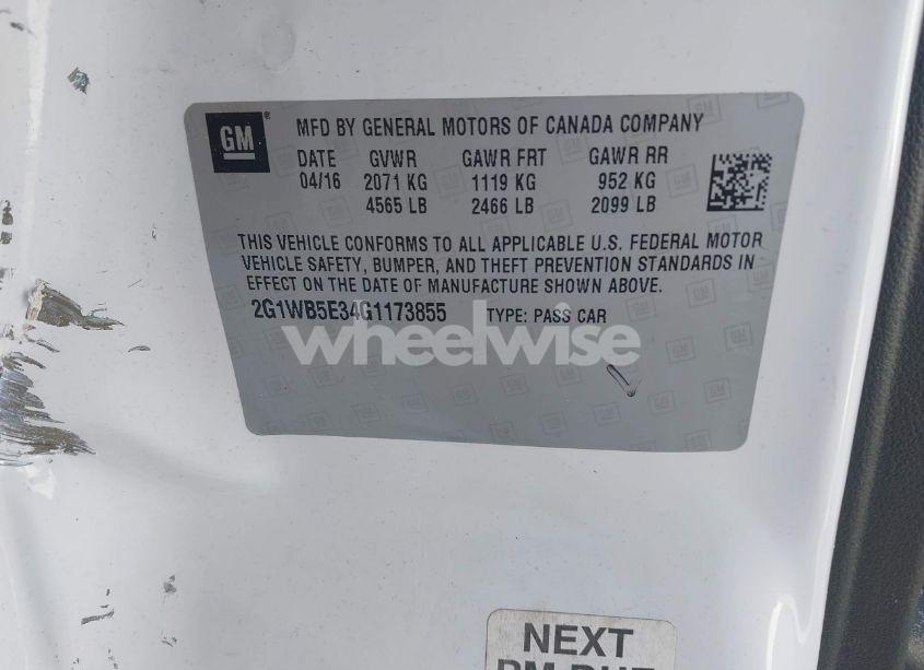 Photo 9 of 2016 Chevrolet Impala LIMITED LT (VIN 2G1WB5E34G1173855)