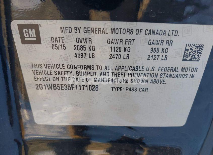 Photo 9 of 2015 Chevrolet Impala LIMITED LT (VIN 2G1WB5E35F1171028)