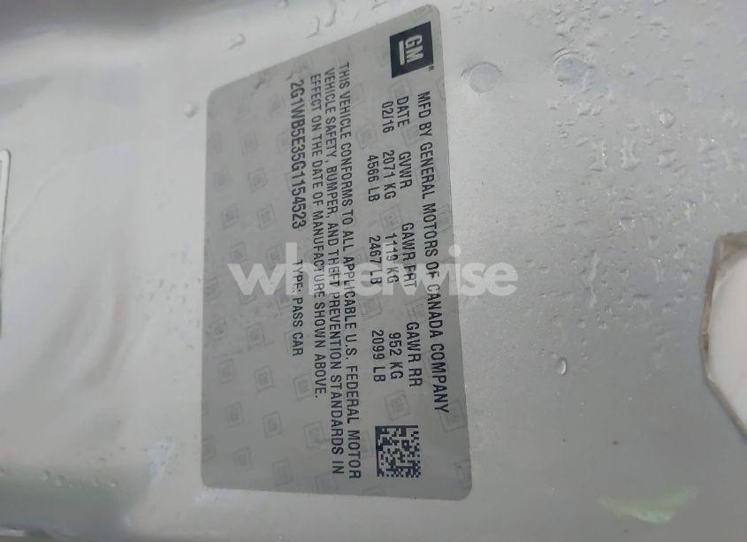 Photo 9 of 2016 Chevrolet Impala LIMITED LT (VIN 2G1WB5E35G1154523)