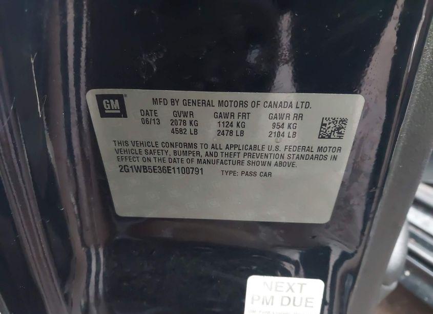 Photo 9 of 2014 Chevrolet Impala LIMITED LT (VIN 2G1WB5E36E1100791)