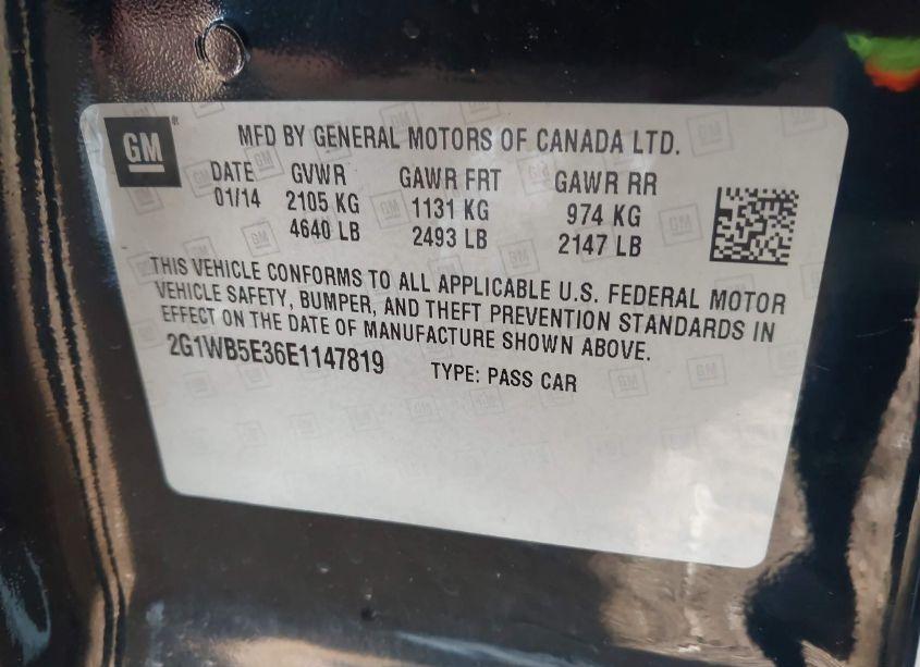 Photo 9 of 2014 Chevrolet Impala LIMITED LT (VIN 2G1WB5E36E1147819)