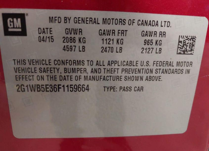 Photo 9 of 2015 Chevrolet Impala LIMITED LT (VIN 2G1WB5E36F1159664)