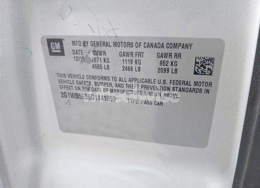 Photo 9 of 2016 Chevrolet Impala LIMITED LT (VIN 2G1WB5E36G1141859)