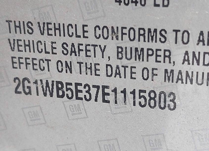 Photo 9 of 2014 Chevrolet Impala LIMITED LT (VIN 2G1WB5E37E1115803)