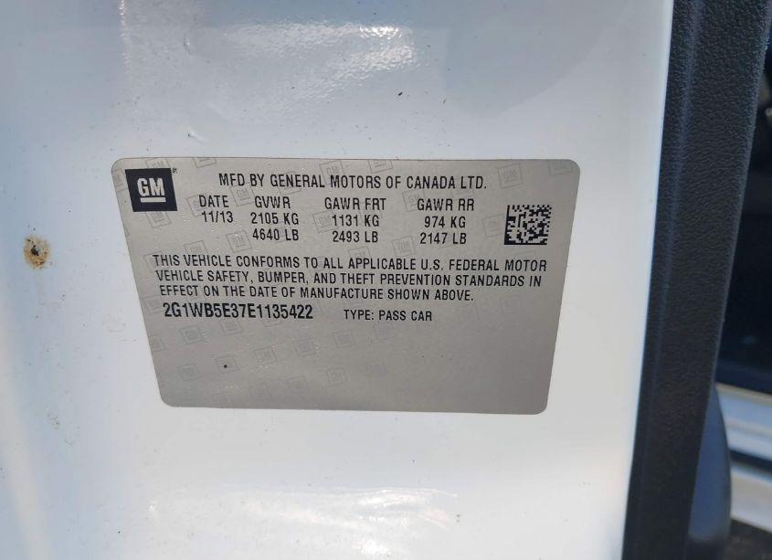 Photo 9 of 2014 Chevrolet Impala LIMITED LT (VIN 2G1WB5E37E1135422)