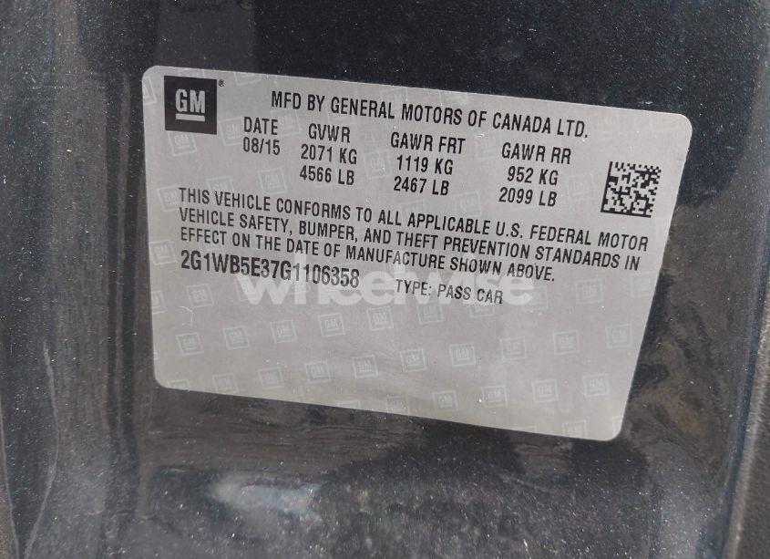 Photo 9 of 2016 Chevrolet Impala LIMITED LT (VIN 2G1WB5E37G1106358)