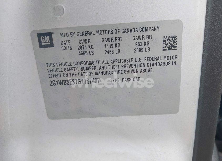 Photo 9 of 2016 Chevrolet Impala LIMITED LT (VIN 2G1WB5E37G1167497)