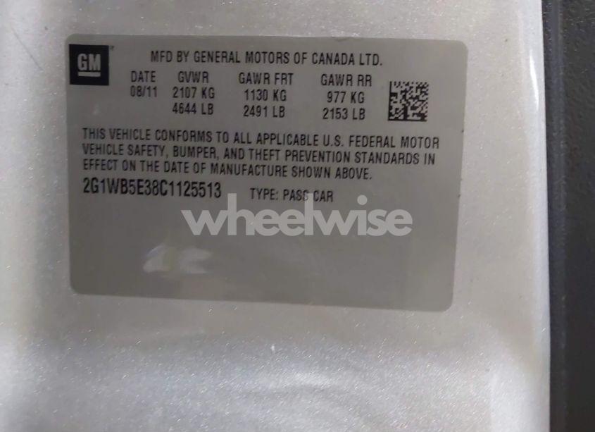 Photo 9 of 2012 Chevrolet Impala LT (VIN 2G1WB5E38C1125513)