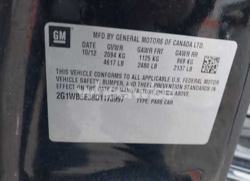 Photo 9 of 2013 Chevrolet Impala LT (VIN 2G1WB5E38D1173997)