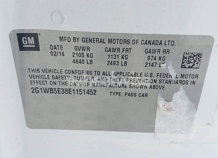 Photo 9 of 2014 Chevrolet Impala LIMITED LT (VIN 2G1WB5E38E1151452)