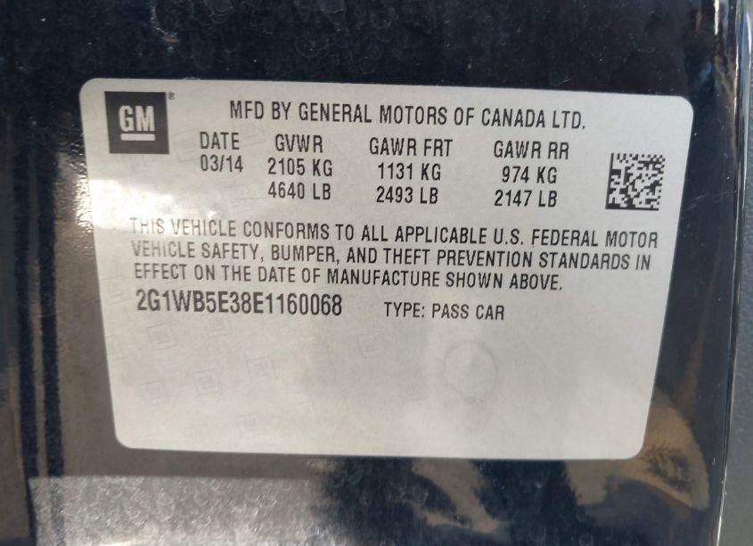 Photo 9 of 2014 Chevrolet Impala LIMITED LT (VIN 2G1WB5E38E1160068)