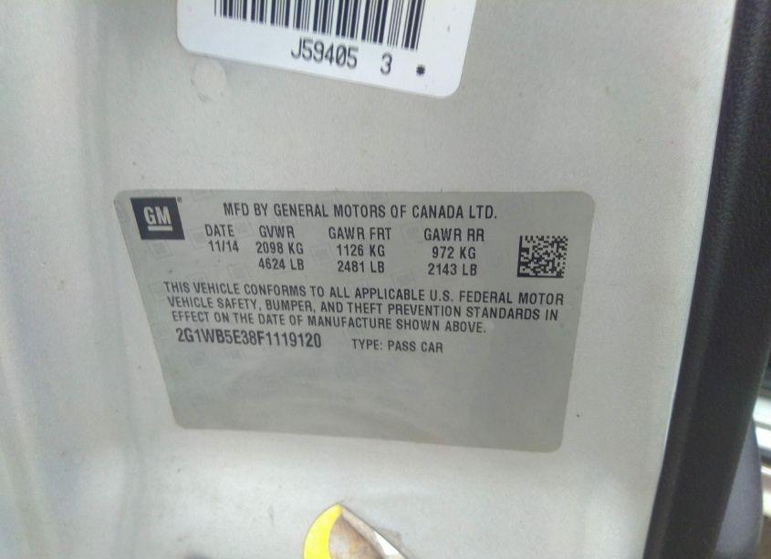 Photo 9 of 2015 Chevrolet Impala LIMITED LT (VIN 2G1WB5E38F1119120)