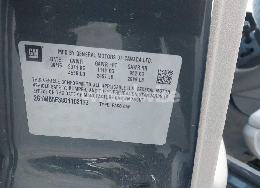 Photo 9 of 2016 Chevrolet Impala LIMITED LT (VIN 2G1WB5E38G1102173)