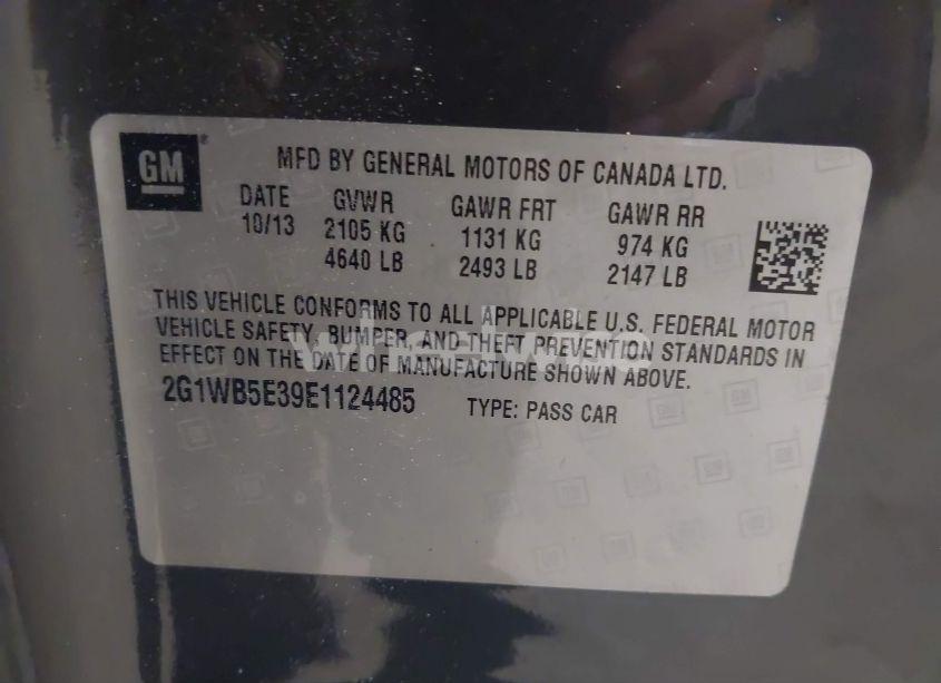 Photo 9 of 2014 Chevrolet Impala LIMITED LT (VIN 2G1WB5E39E1124485)