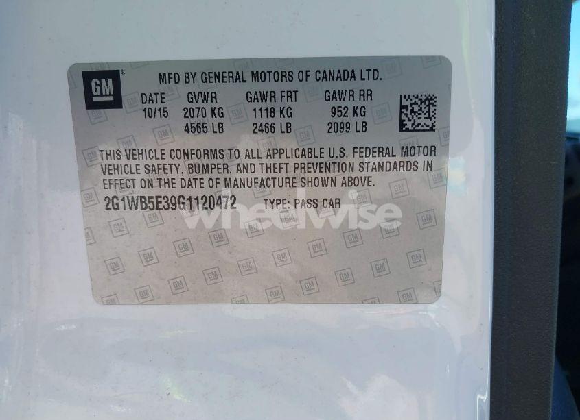 Photo 9 of 2016 Chevrolet Impala LIMITED LT (VIN 2G1WB5E39G1120472)