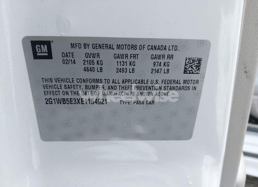 Photo 9 of 2014 Chevrolet Impala LIMITED LT (VIN 2G1WB5E3XE1154921)