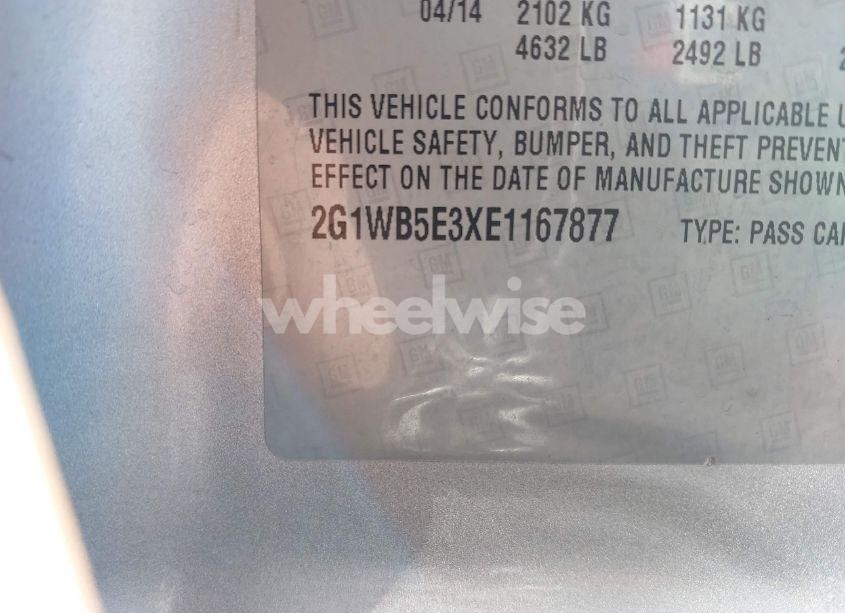 Photo 9 of 2014 Chevrolet Impala LIMITED LT (VIN 2G1WB5E3XE1167877)