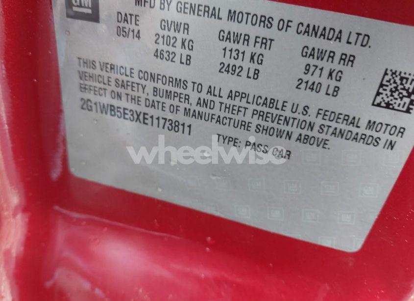 Photo 9 of 2014 Chevrolet Impala LIMITED LT (VIN 2G1WB5E3XE1173811)