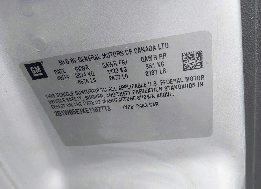 Photo 9 of 2014 Chevrolet Impala LIMITED LT (VIN 2G1WB5E3XE1187773)