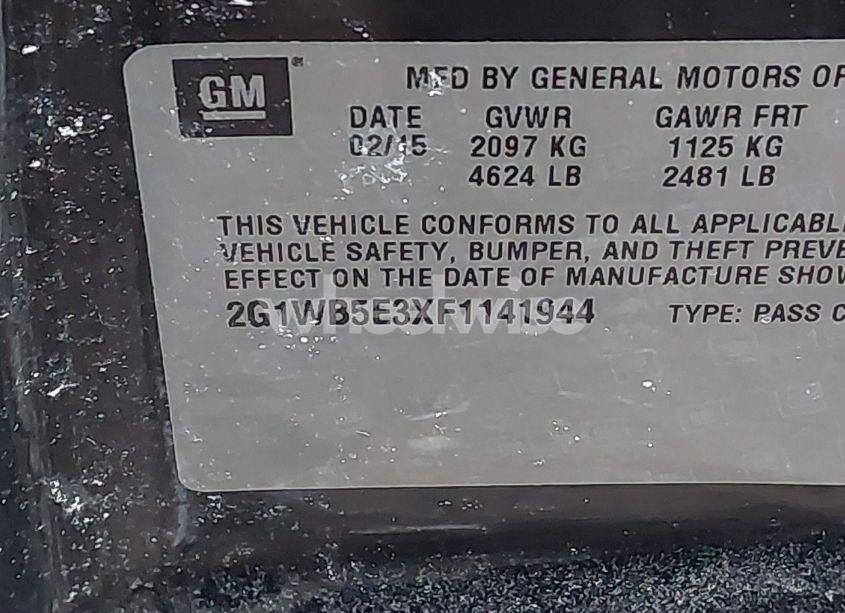 Photo 9 of 2015 Chevrolet Impala LIMITED LT (VIN 2G1WB5E3XF1141944)