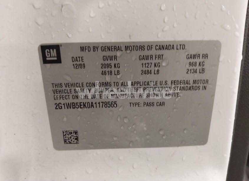 Photo 9 of 2010 Chevrolet Impala LT (VIN 2G1WB5EK0A1178565)