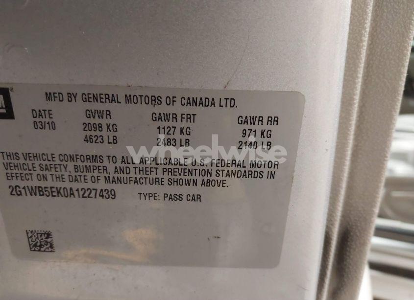 Photo 9 of 2010 Chevrolet Impala LT (VIN 2G1WB5EK0A1227439)