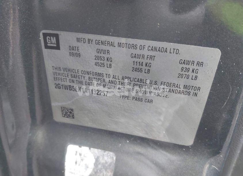 Photo 9 of 2010 Chevrolet Impala LT (VIN 2G1WB5EK1A1132257)