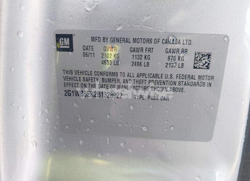 Photo 9 of 2011 Chevrolet Impala LT (VIN 2G1WB5EK2B1328922)