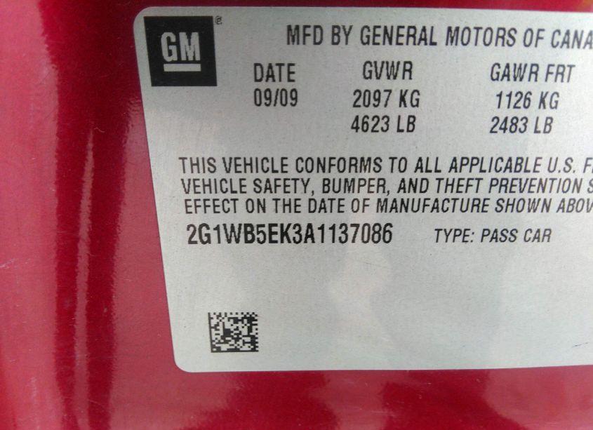 Photo 9 of 2010 Chevrolet Impala LT (VIN 2G1WB5EK3A1137086)