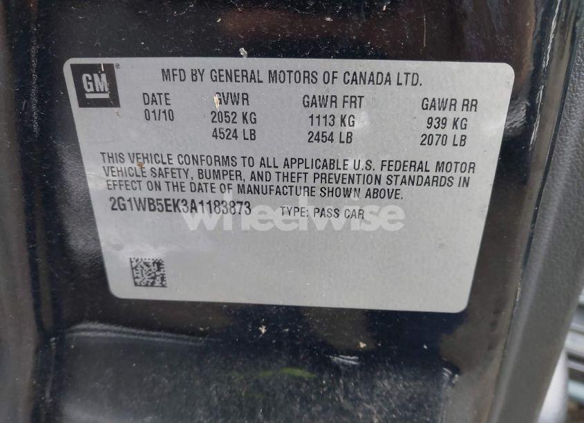 Photo 9 of 2010 Chevrolet Impala LT (VIN 2G1WB5EK3A1183873)