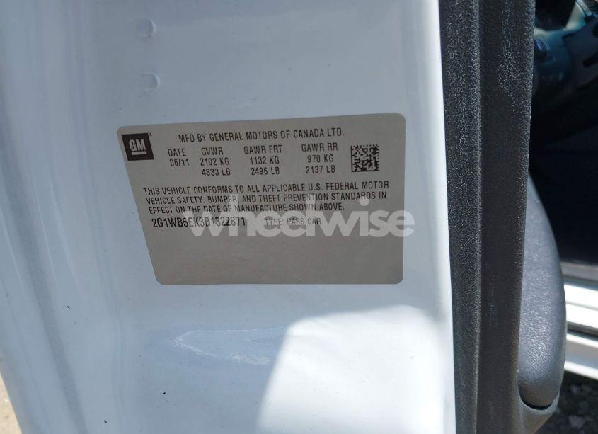 Photo 9 of 2011 Chevrolet Impala LT (VIN 2G1WB5EK3B1322871)