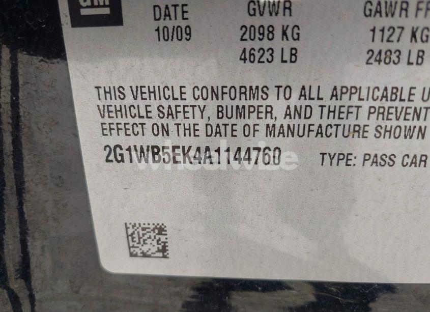 Photo 9 of 2010 Chevrolet Impala LT (VIN 2G1WB5EK4A1144760)