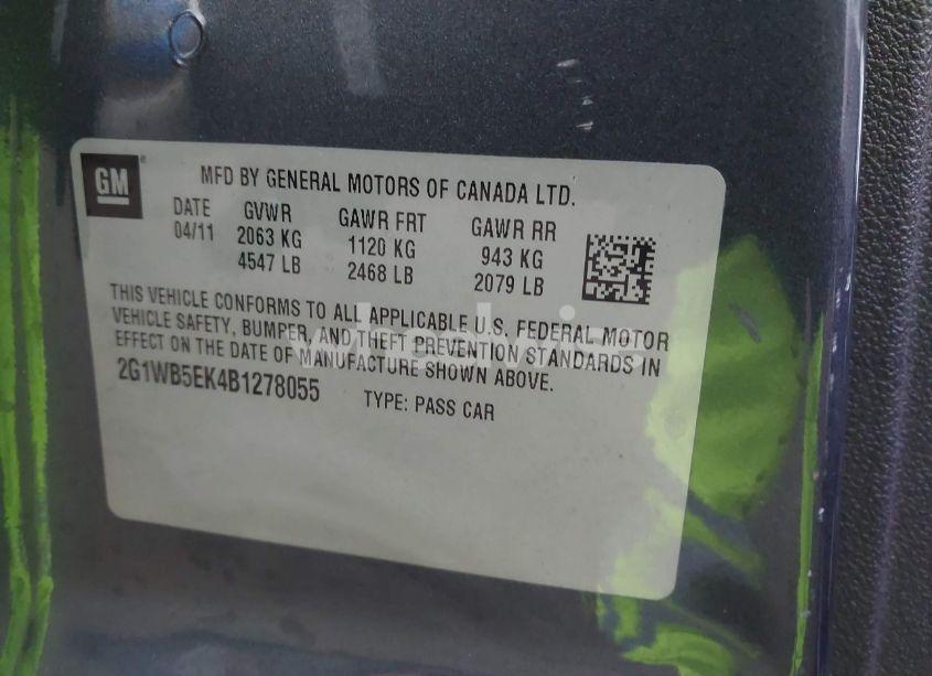 Photo 9 of 2011 Chevrolet Impala LT (VIN 2G1WB5EK4B1278055)