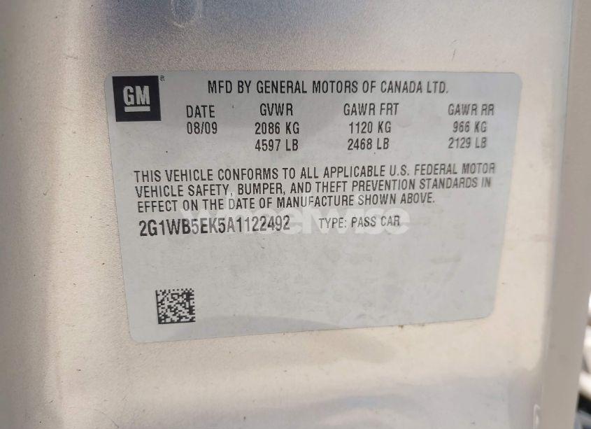 Photo 9 of 2010 Chevrolet Impala LT (VIN 2G1WB5EK5A1122492)